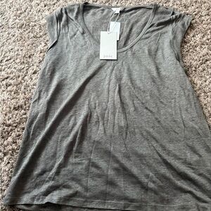 Joie Gray Fitted Crew Neck T-Shirt